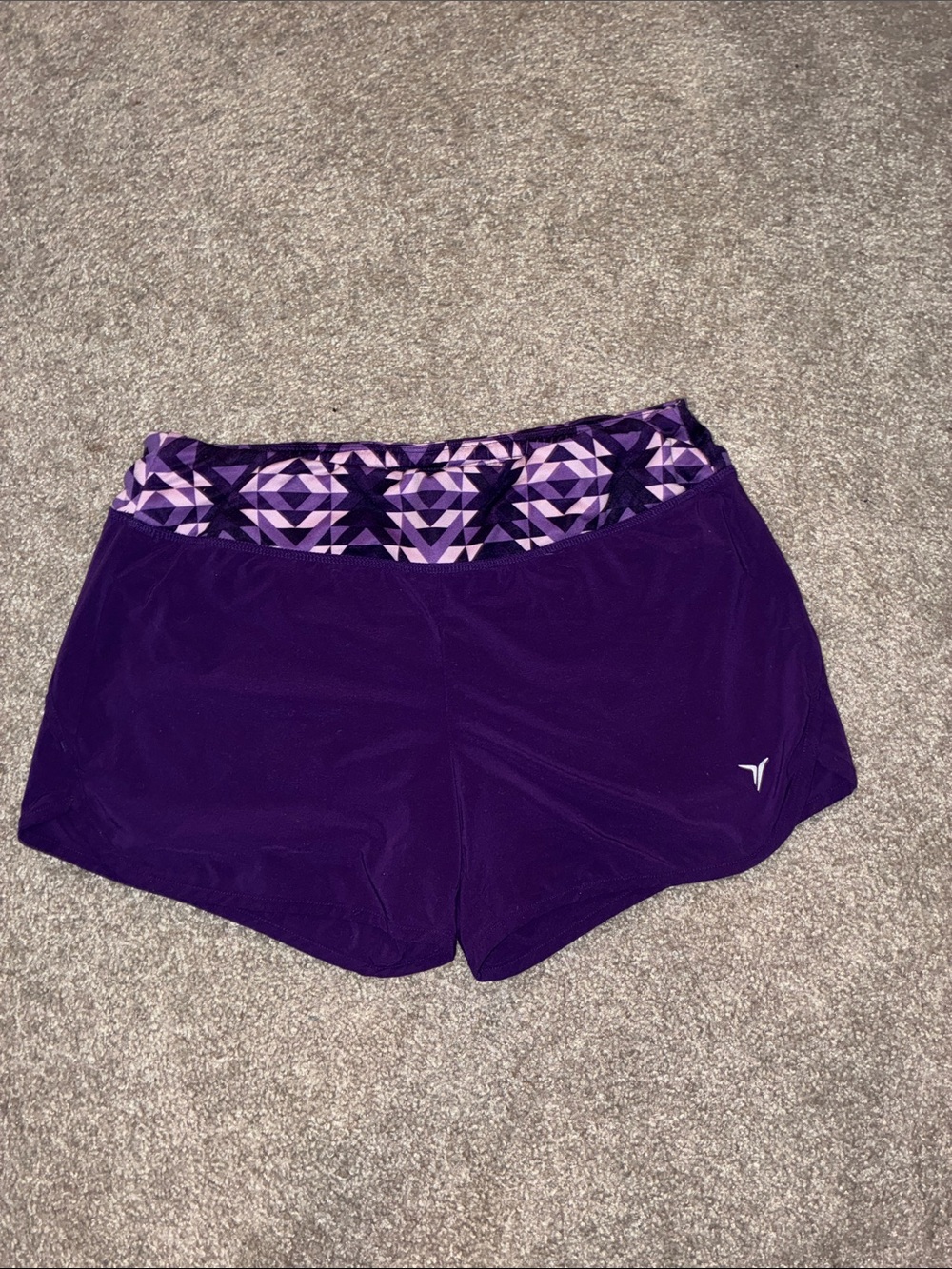Old Navy Purple Athletic Shorts with Patterned Waistband